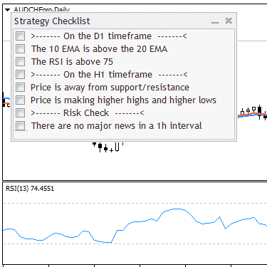 FxTT Strategy Checklist FxTT Strategy Checklist